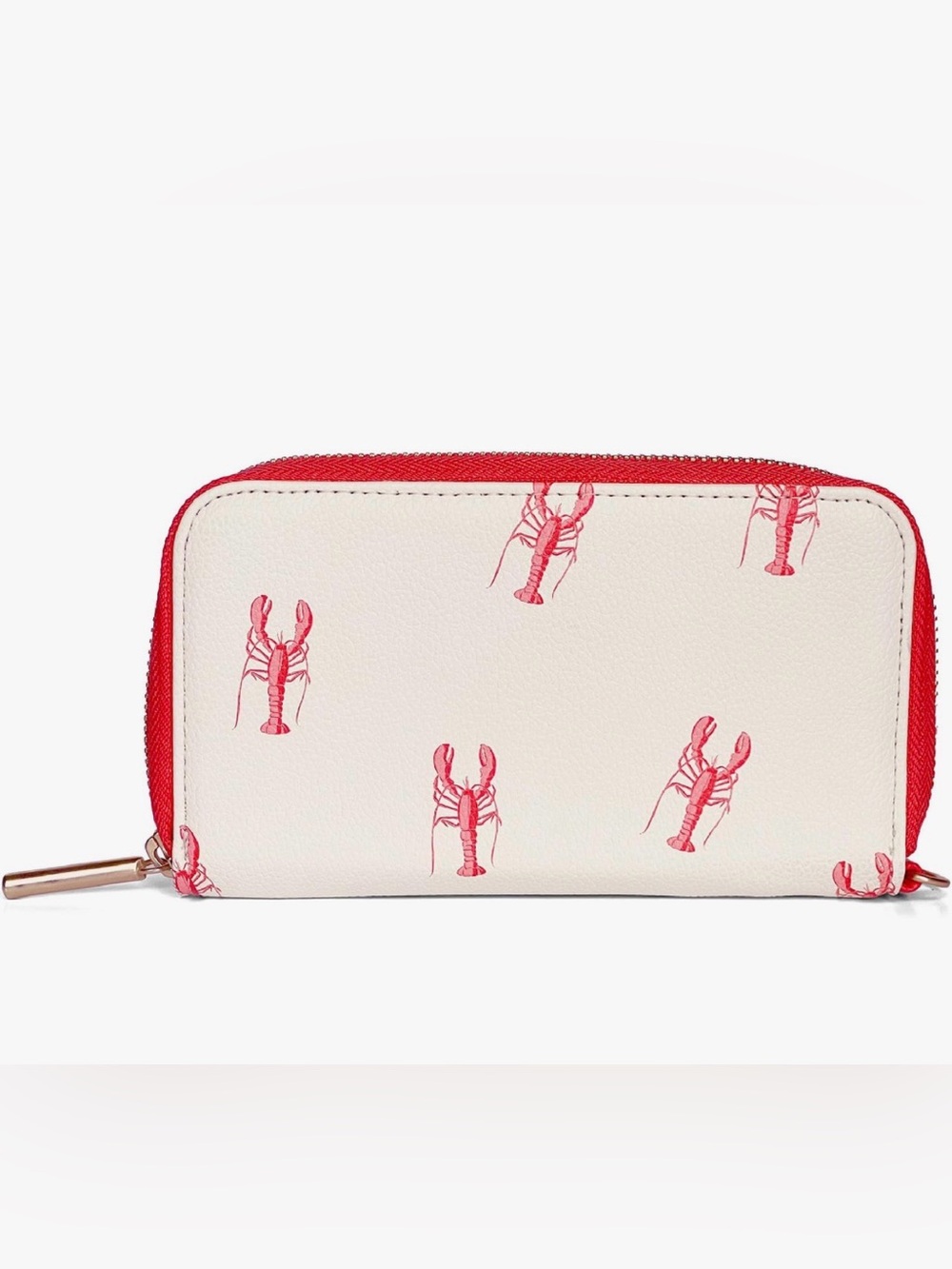 NEW Thirty One Slim Wallet w/ Wristlet Little Lobsters Zip